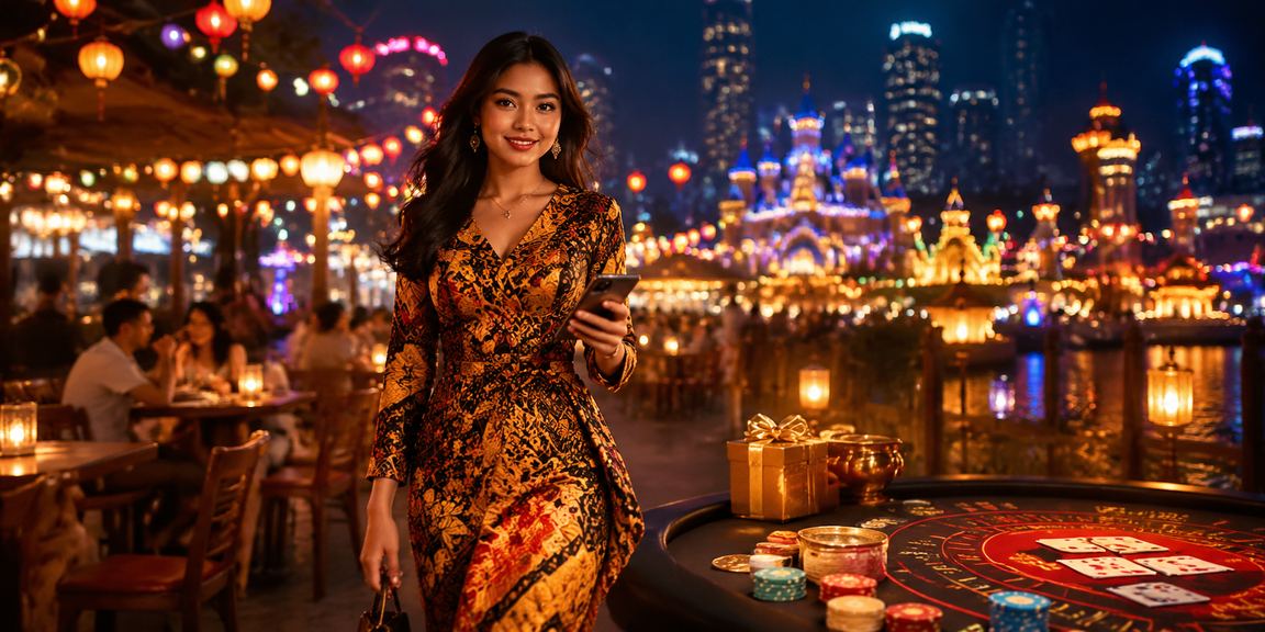 Pemain bermain baccarat dengan pakaian batik